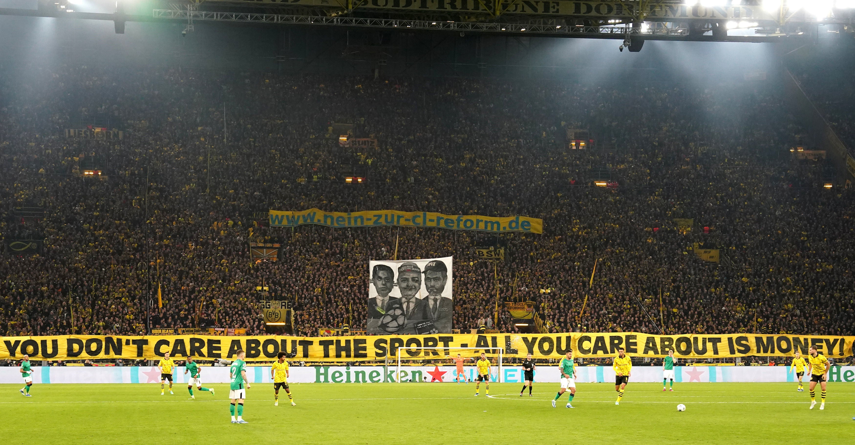 Dortmund fans criticised Uefa with their protest