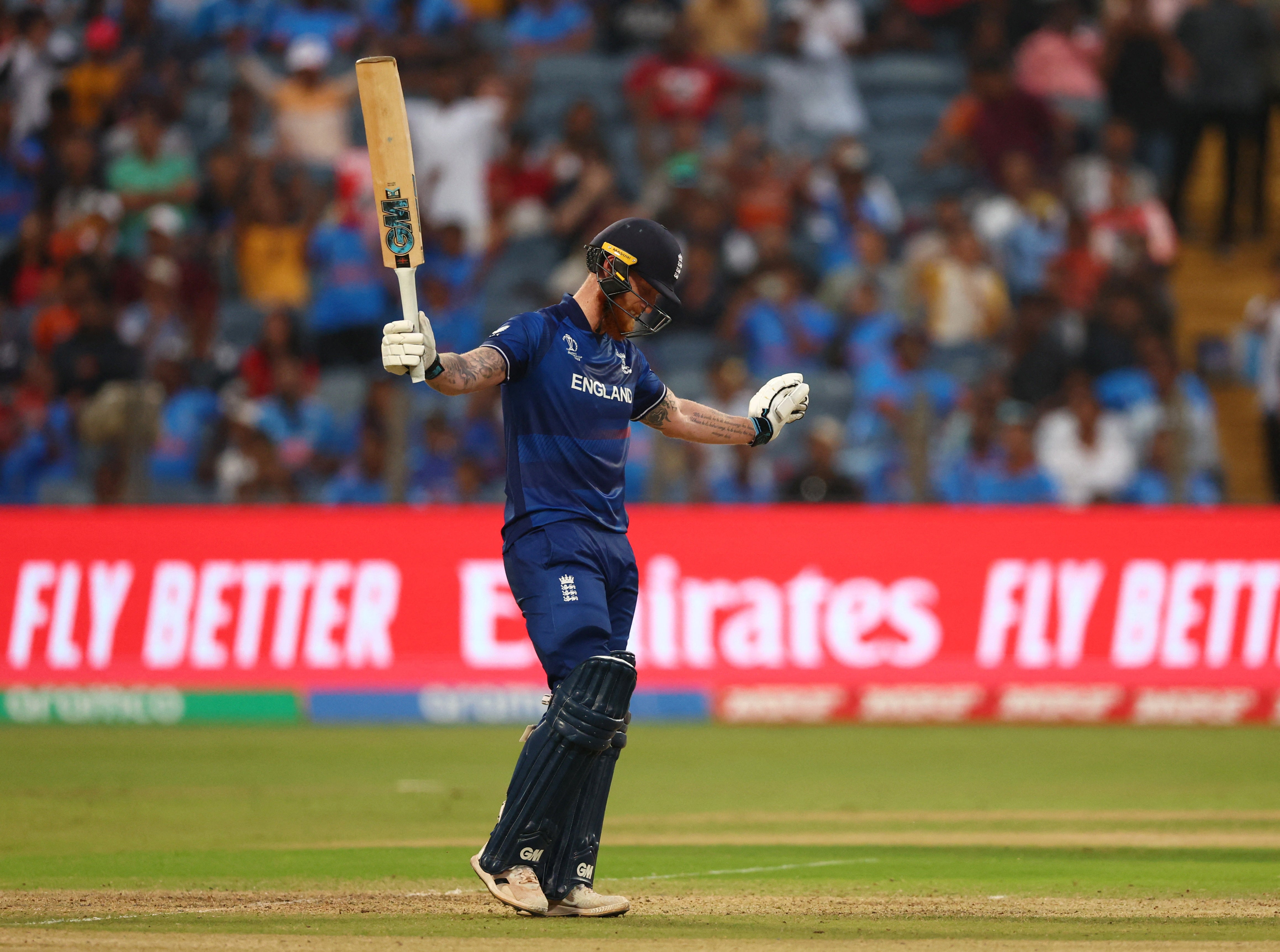 Stokes scores his first World cup century against the Netherlands