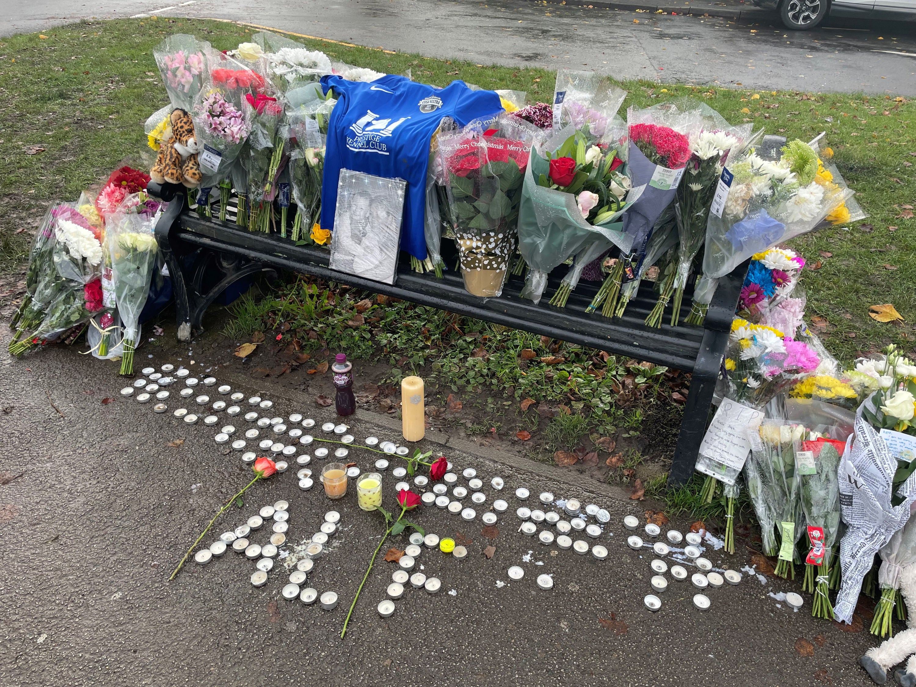 Floral tributes left at the scene of the tragedy