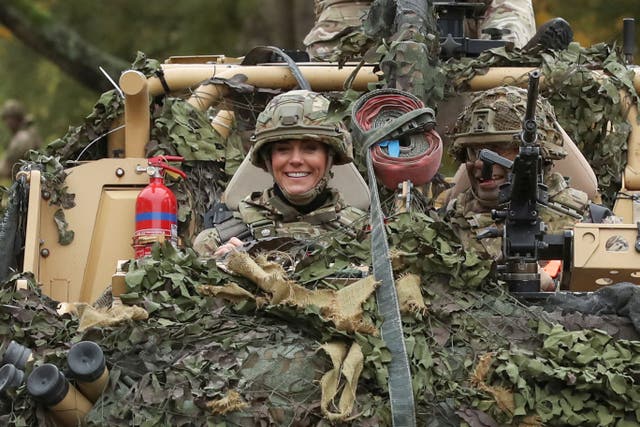 The Princess of Wales during her first visit to 1st The Queen’s Dragoon Guards at Robertson Barracks, Dereham in Norfolk, since being appointed Colonel-in-Chief by The King in August (Chris Radburn/ PA)
