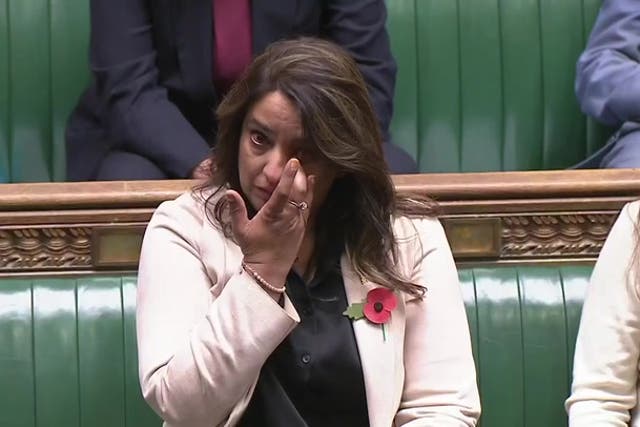 <p>Emotional Labour MP wipes away tears as she urges Government to ‘end bloodshed’ in Gaza.</p>