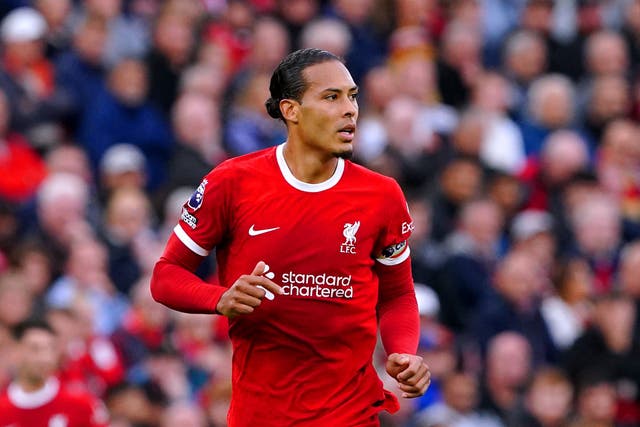 Liverpool captain Virgil van Dijk will miss the Europa League tie in Toulouse (Peter Byrne/PA)