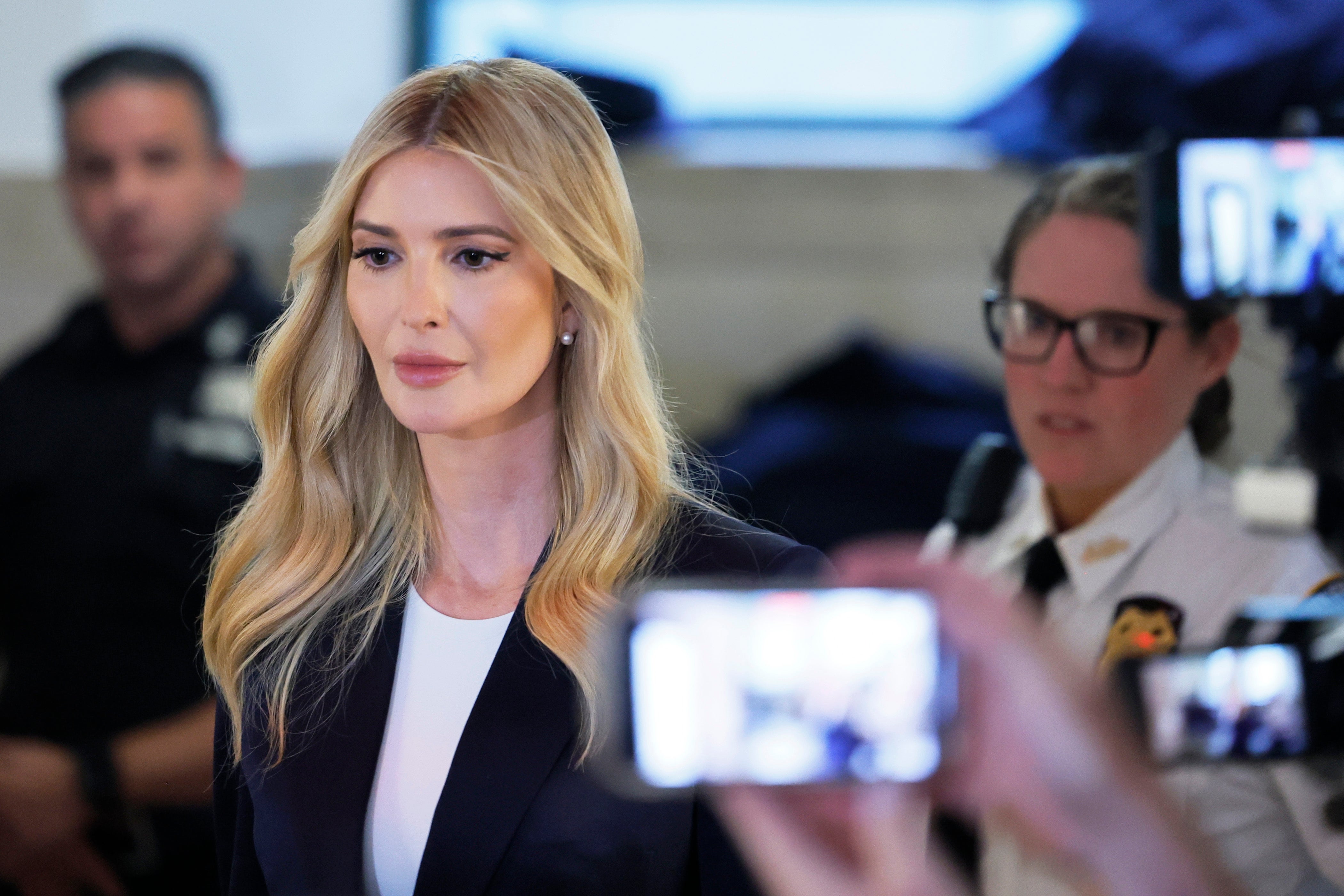 Ivanka Trump appears inside New York County Supreme Court on 8 November, 2023 to testify in a civil fraud trial targeting her family’s sprawling real estate business.