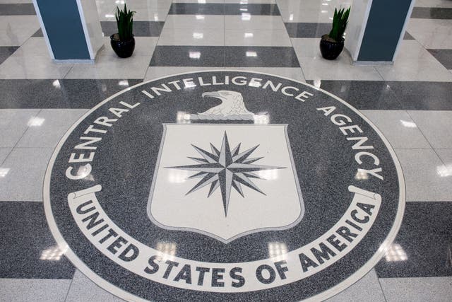 <p>The Central Intelligence Agency (CIA) seal is displayed in the lobby of CIA Headquarters in Langley, Virginia</p>