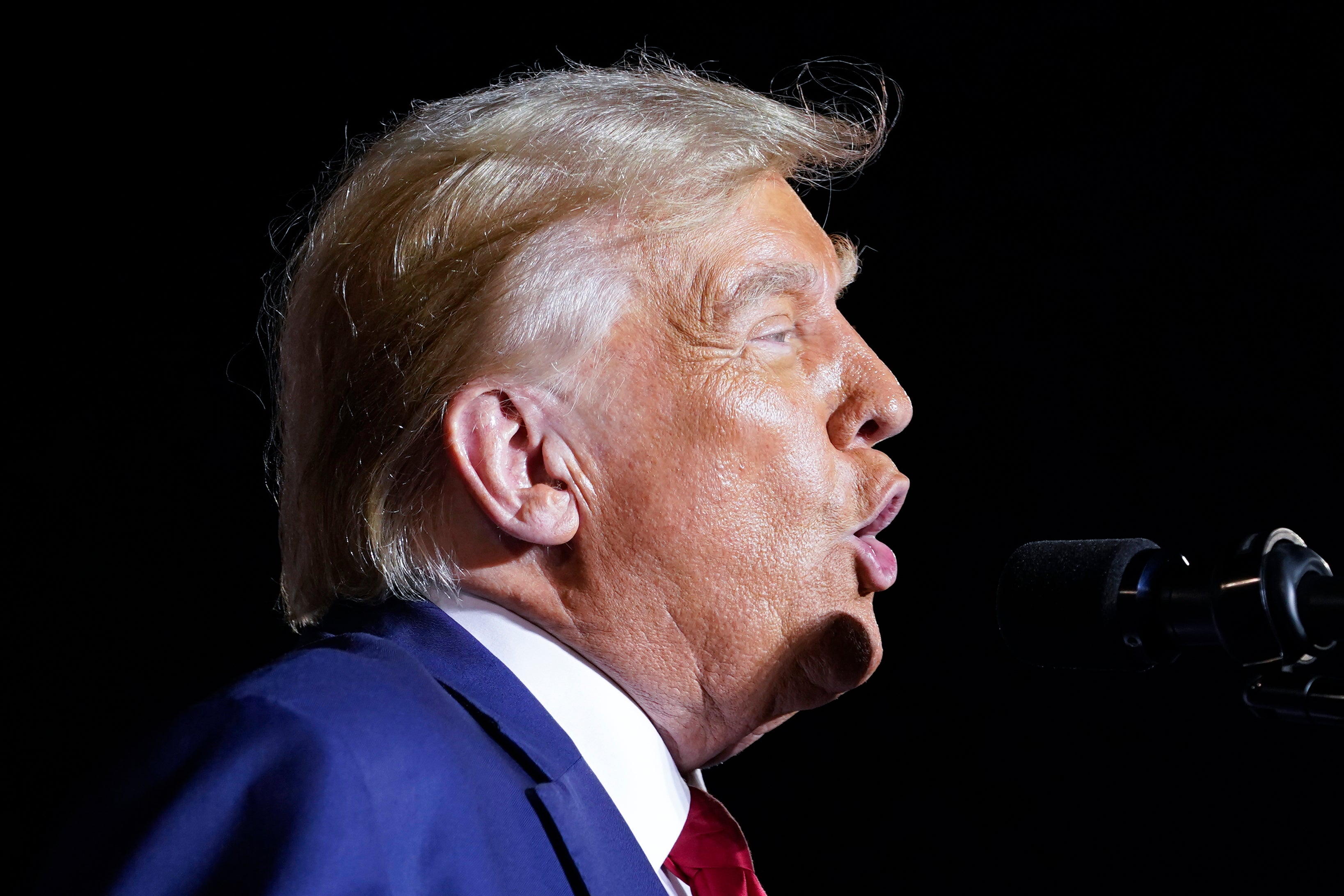 Former President Donald Trump speaks at a campaign rally in Hialeah, Fla., Wednesday, Nov. 8, 2023.