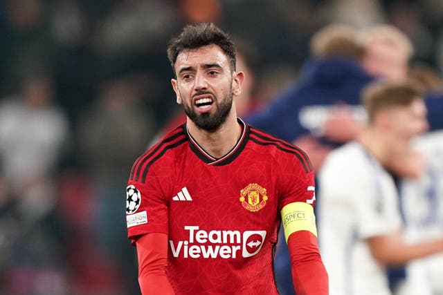 Bruno Fernandes says Manchester United have a “mountain to climb” in the Champions League (Zac Goodwin/PA)