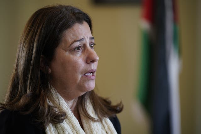 Palestinian ambassador to Ireland Dr Jilan Abdalmajid at her office in Dublin (Niall Carson/PA)