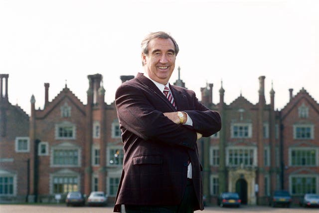 <p>The late Bernard Matthews in front of Great Witchingham Hall </p>