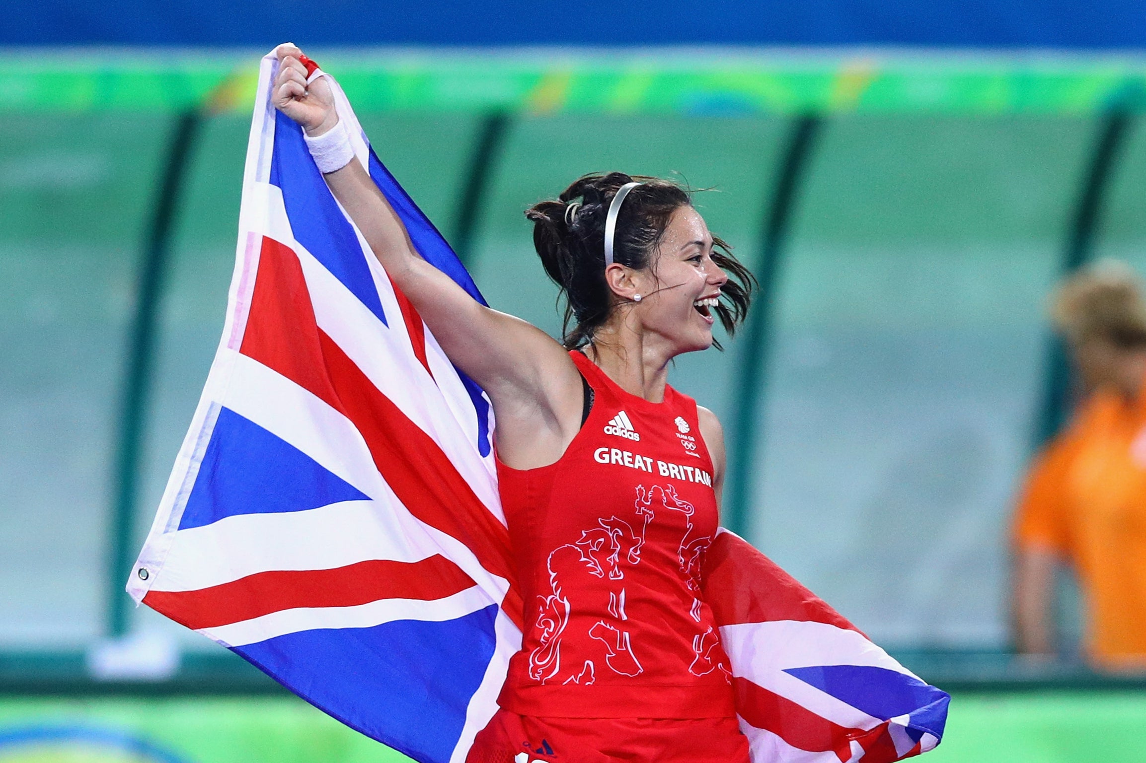 Samantha Quek celebrates with Team GB after gold in the Rio Olympics