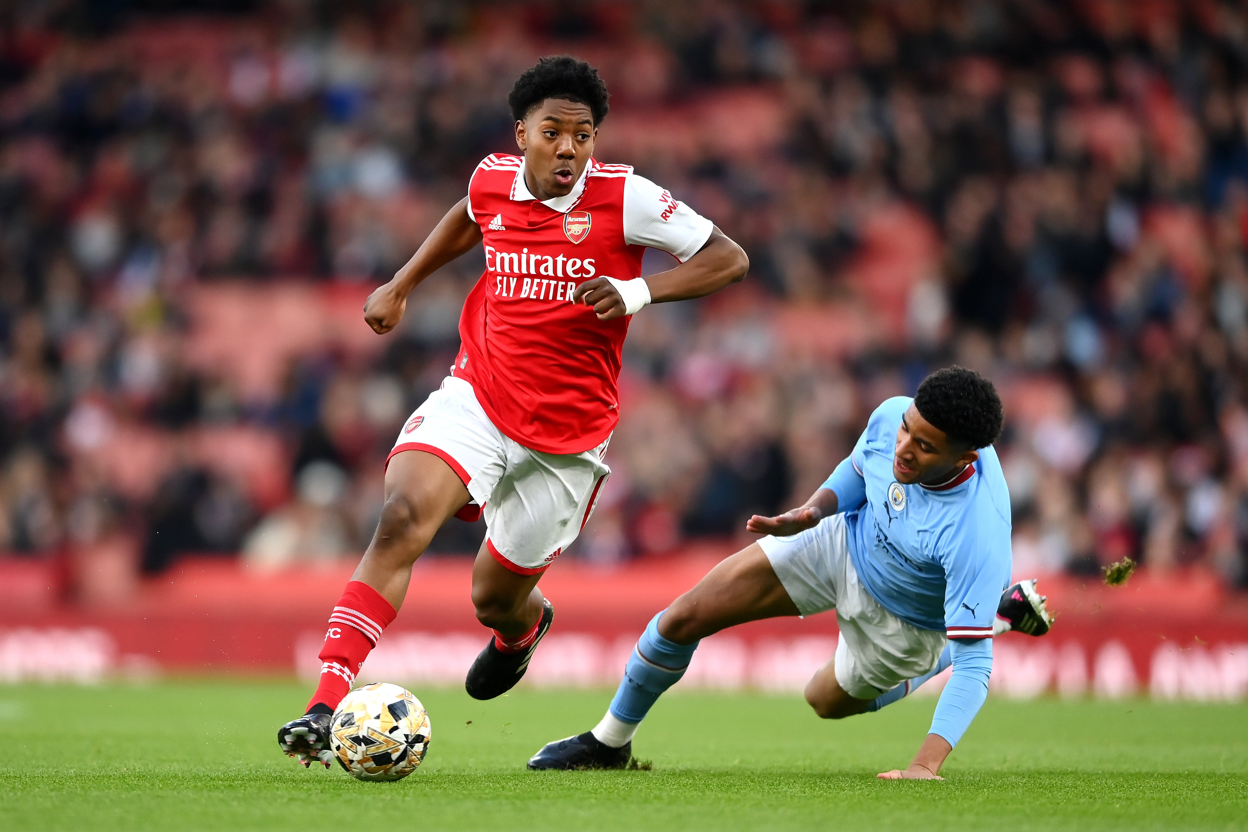 Myles Lewis-Skelly signed his first professional contract with Arsenal in October