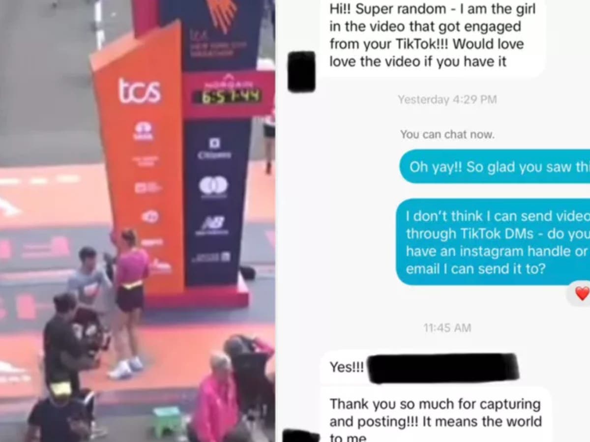 Man who accidentally recorded NYC Marathon marriage proposal uses TikTok to find couple