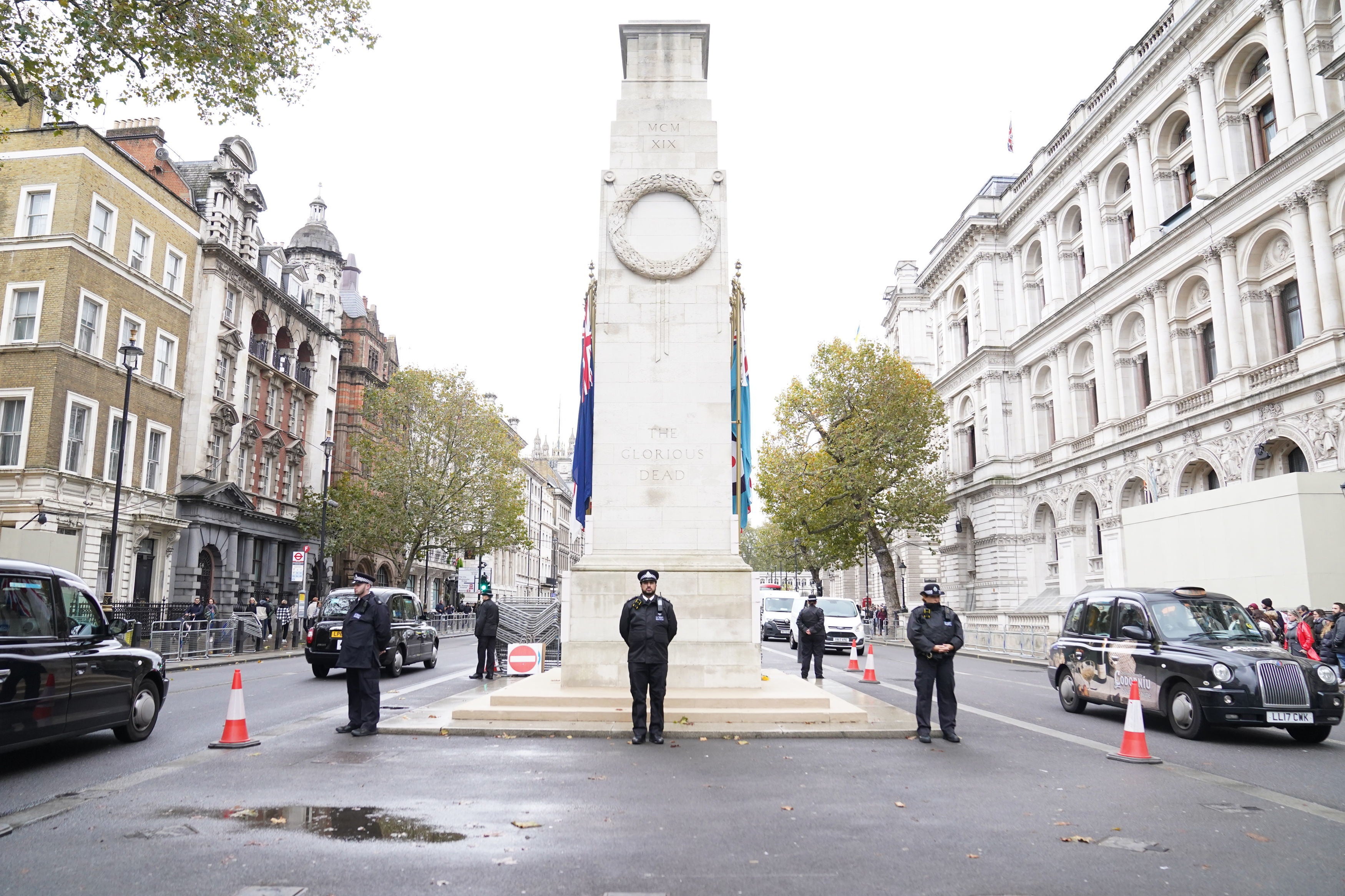 The Cenotaph will also be shielded by 24-hour police guard, with almost 2,000 expected to be deployed, including 1,000 drafted in from other forces.