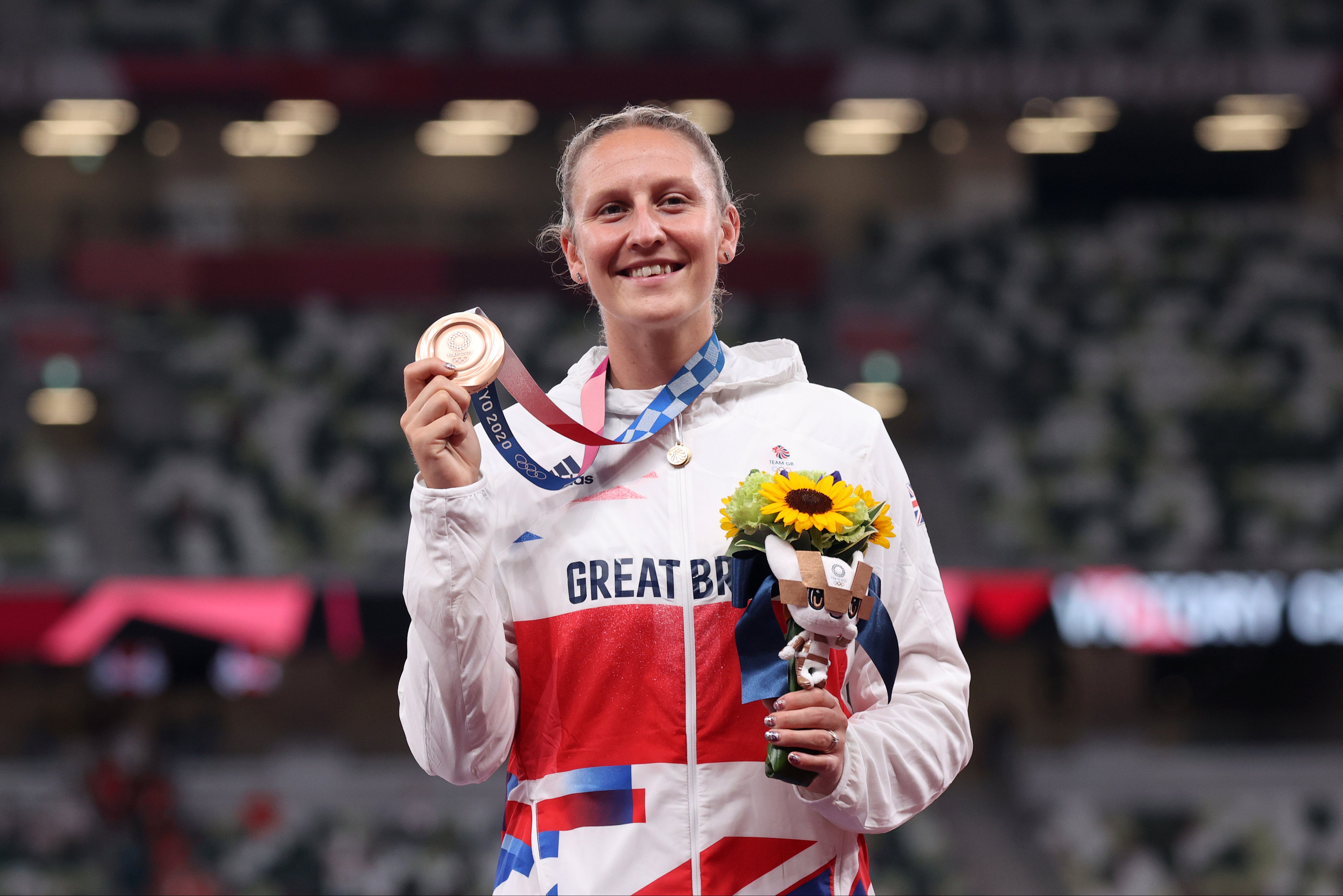Holly Bradshaw finished third at the Tokyo Olympics