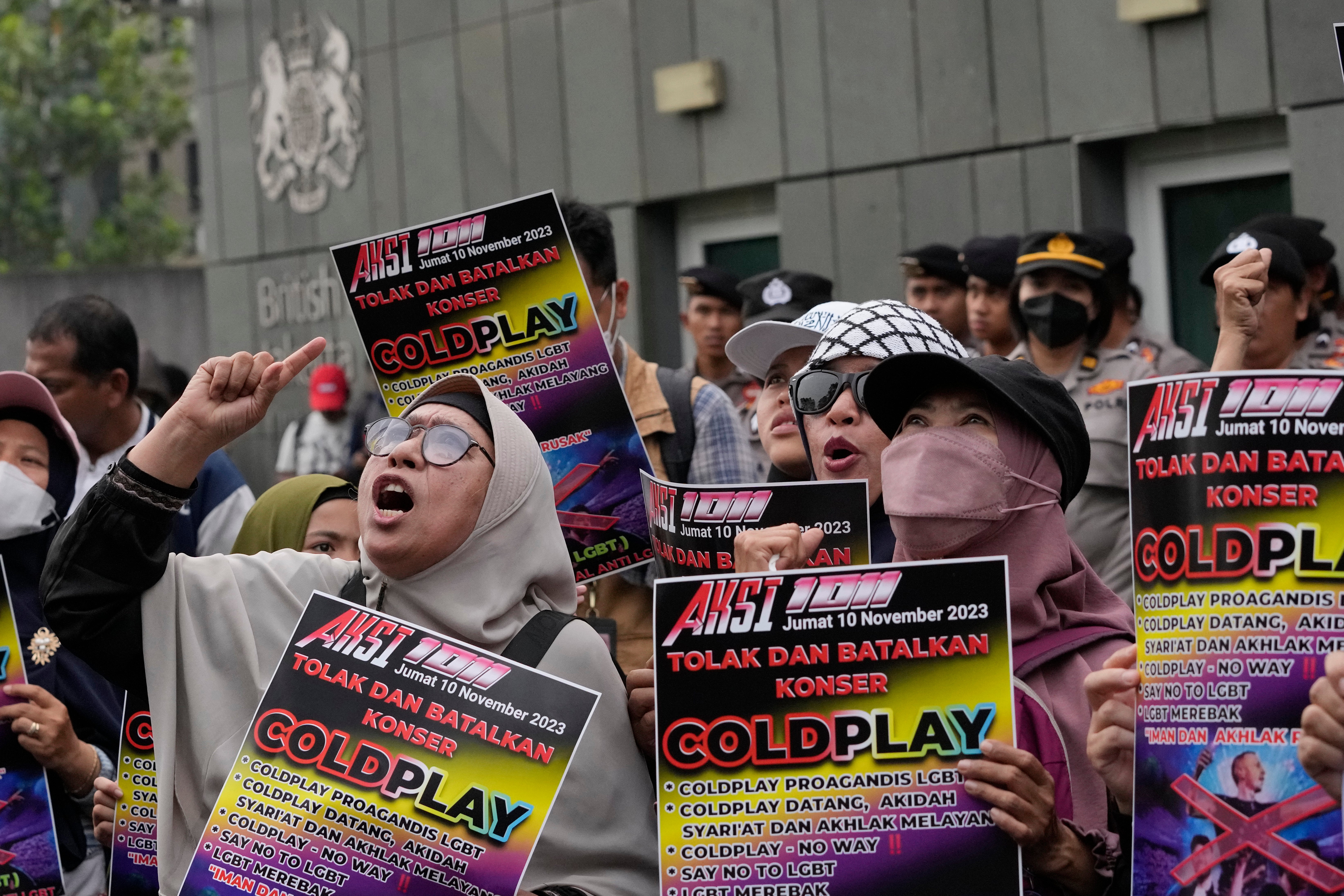 Indonesia Protest Coldplay Concert