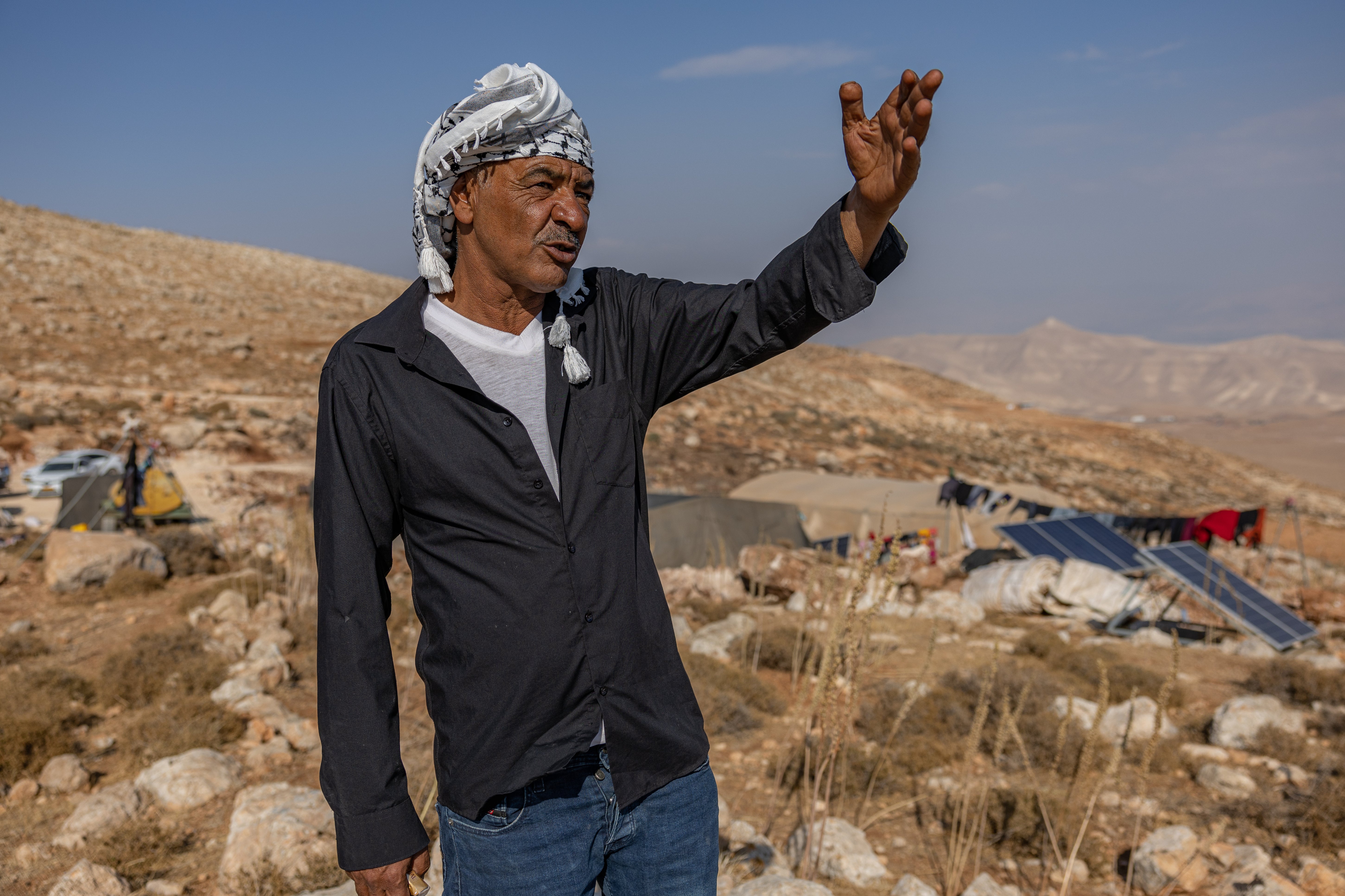 Abu Mohamed Suleiman, 52, who was forcibly displaced from Ein Rashash