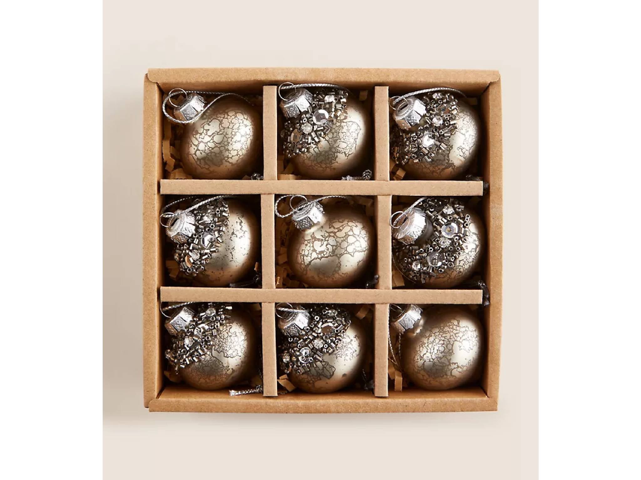 M&S small silver baubles