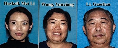 Mei Li Haskell, Yanxiang Wang and Gaoshan Li have been missing