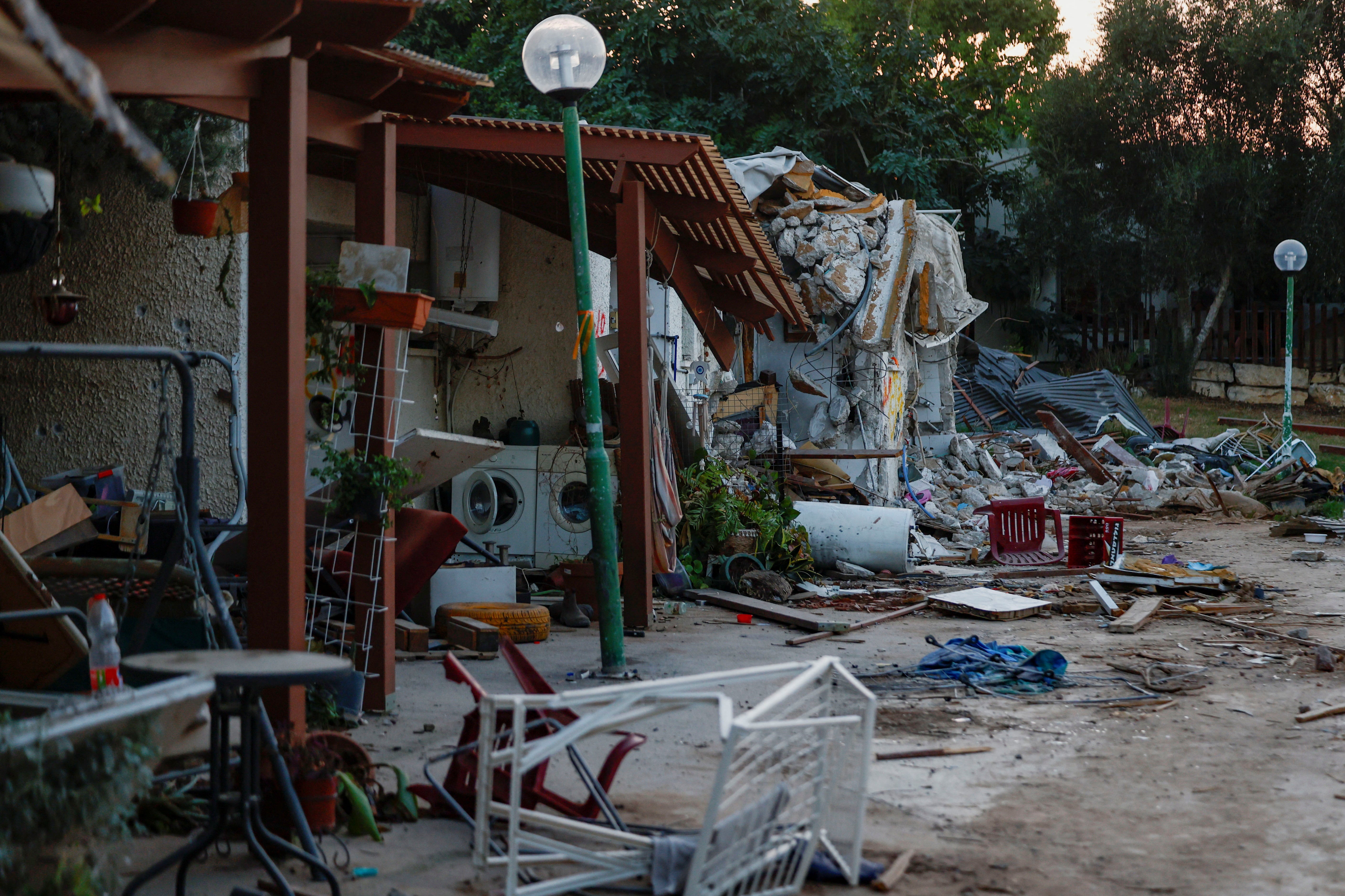 Hundreds of homes were destroyed in Kfar Aza on 7 October