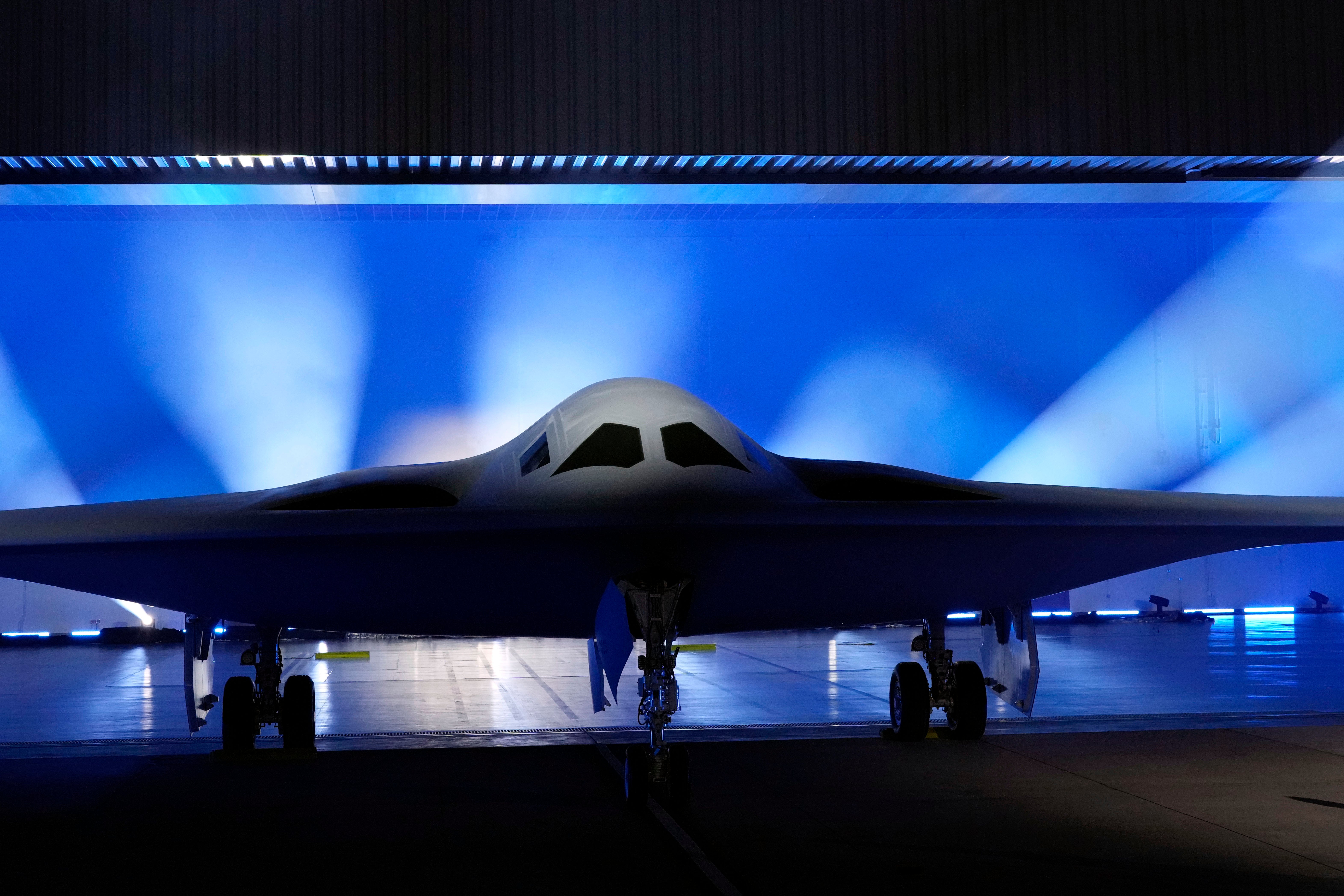 The B-21 Raider stealth bomber is unveiled at Northrop Grumman – one of the world’s largest weapons manufacturers – in December 2022