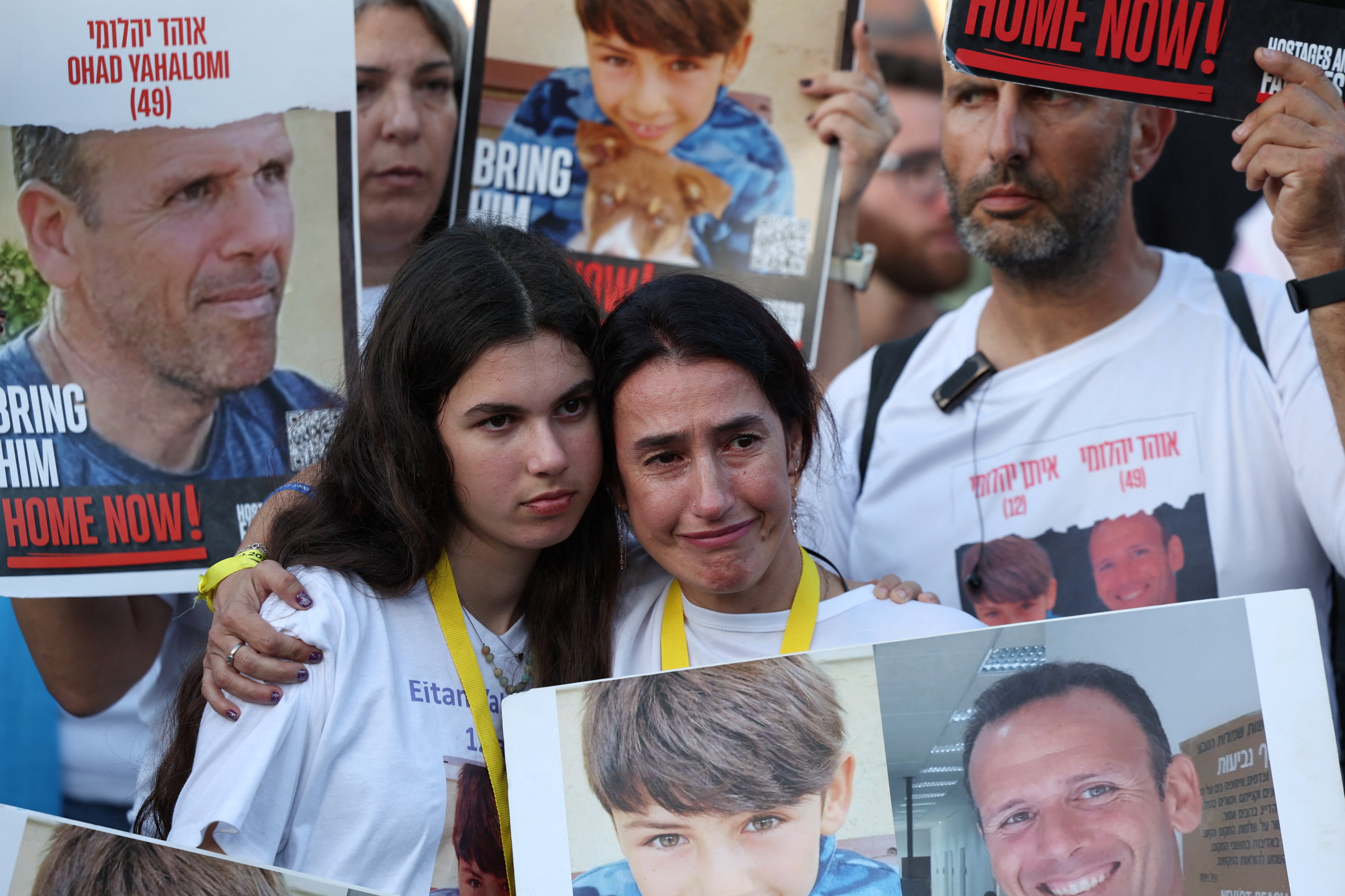 Families of hostages, who have continued with their campaign at home and abroad, hold a demonstration in Jerusalem