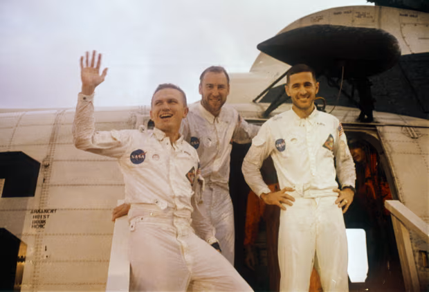Apollo 8 astronauts Frank Borman, James Lovell and William Anders, who were part of the first Apollo lunar orbital mission