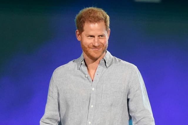 <p>Prince Harry, Duke of Sussex, speaks at “Vax Live: The Concert to Reunite the World” in California </p>