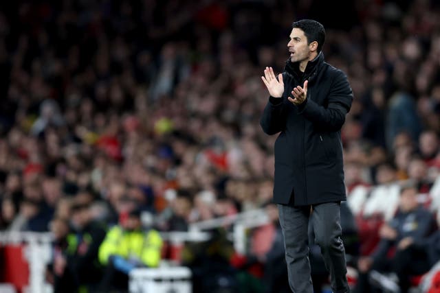 Arsenal manager Mikel Arteta agreed with decisions as his side won against Burnley (Nigel French/PA)