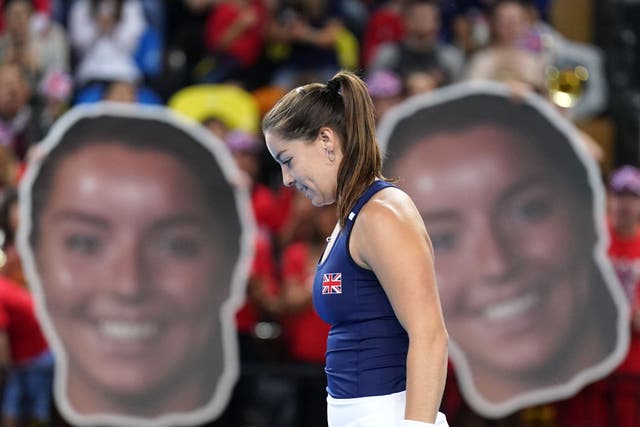 Jodie Burrage suffered a tough loss on her Billie Jean King Cup debut (Zac Goodwin/PA)