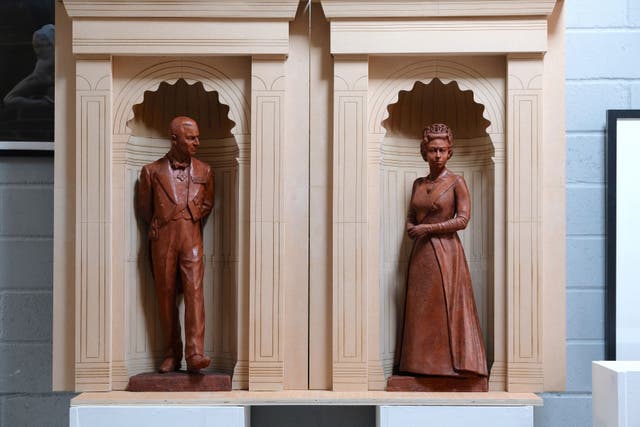 Models of the statues which have been erected at the Royal Albert Hall (PA/Royal Albert Hall handout).