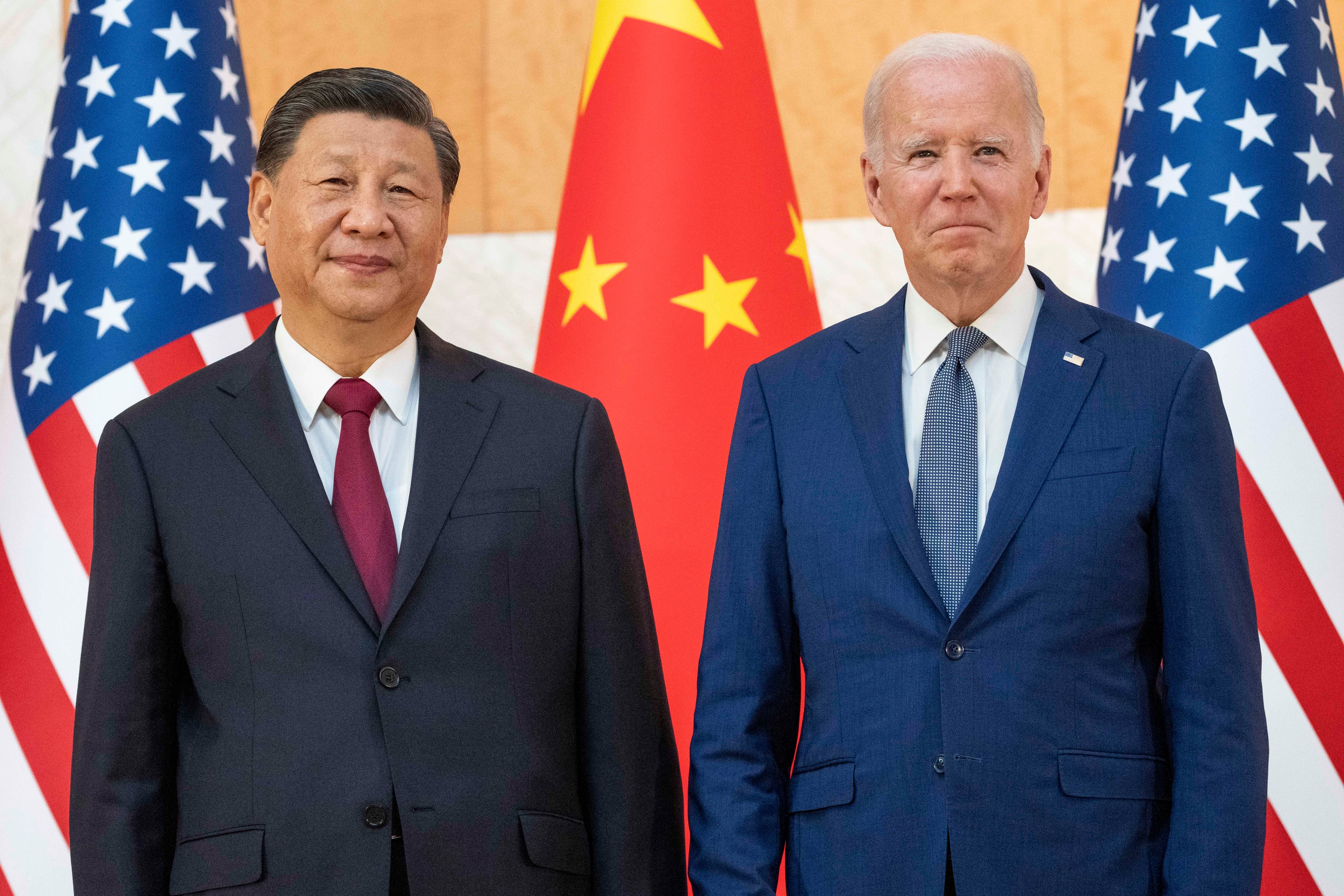 Joe Biden with Xi Jinping before a meeting on the sidelines of the G20 summit last year in Bali