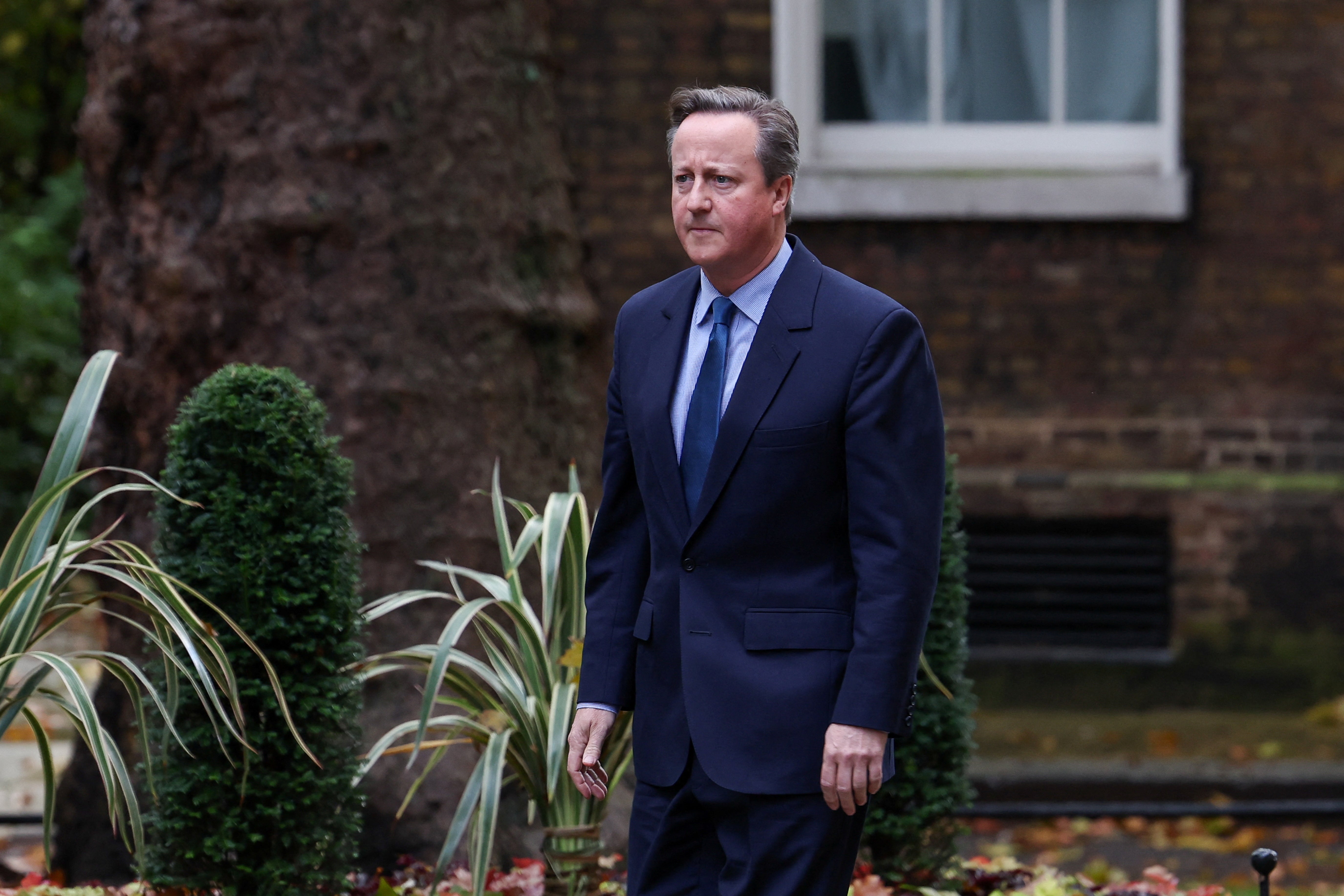 David Cameron was seen walking into No10 on Monday morning