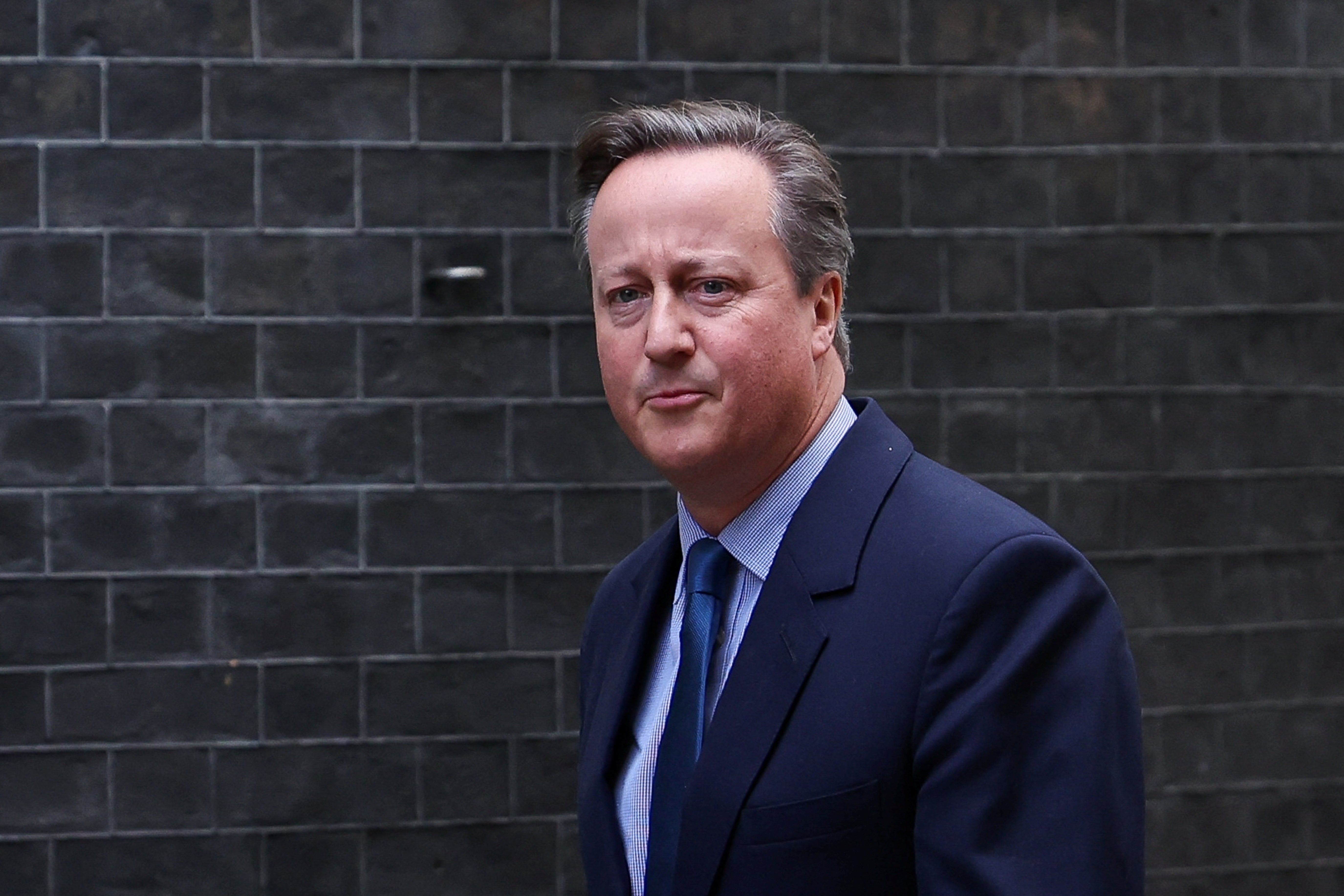 David Cameron walking into No 10 on Monday morning