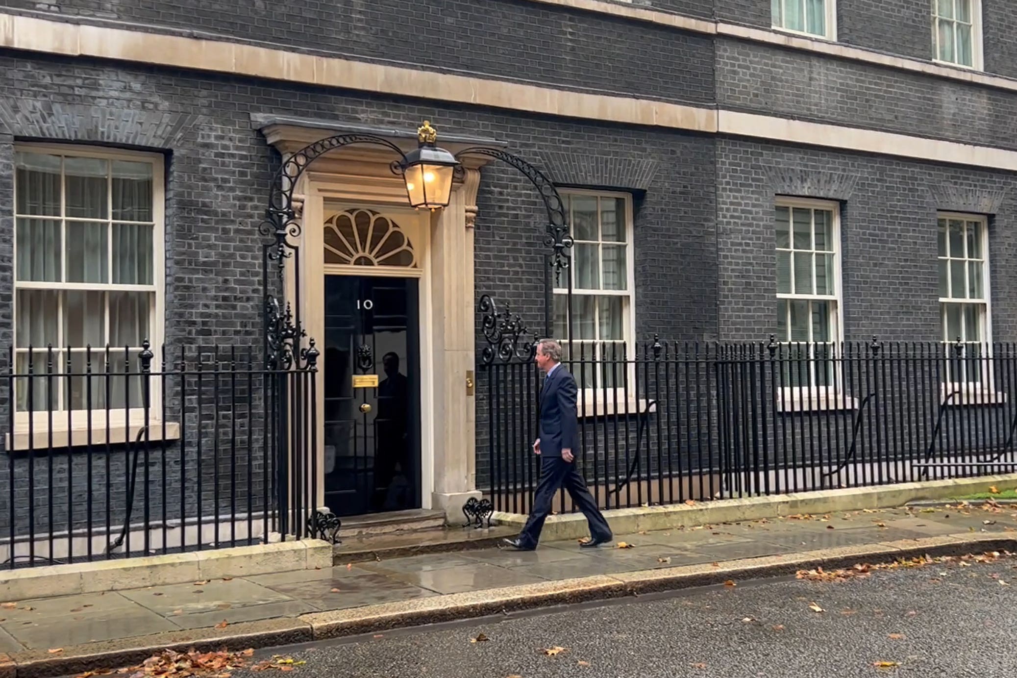 David Cameron makes his dramatic return to Downing Street on Monday
