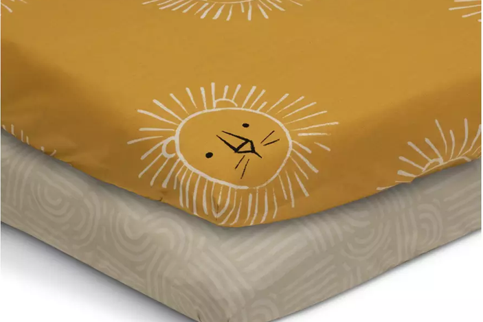 Habitat Cotton Safari Nursery Twin Pack Fitted Sheet-Cot bed