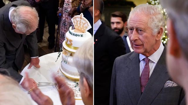 <p>King Charles cuts cake to mark 75th birthday.</p>