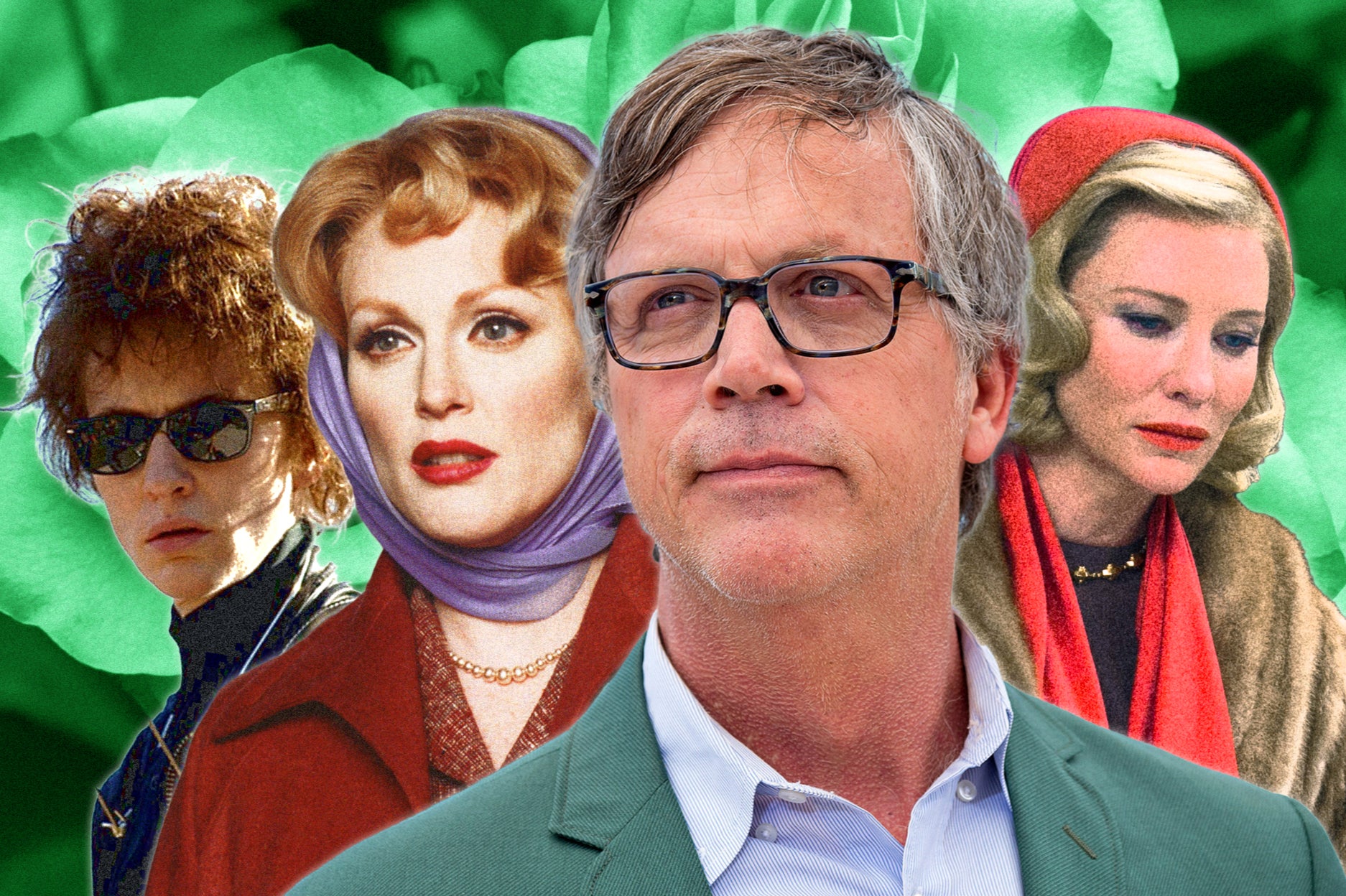 ‘The best movies always make you uncertain about things’: Filmmaker Todd Haynes (centre), alongside (left to right) Cate Blanchett in ‘I’m Not There’, Julianne Moore in ‘Far from Heaven’ and Blanchett in ‘Carol’