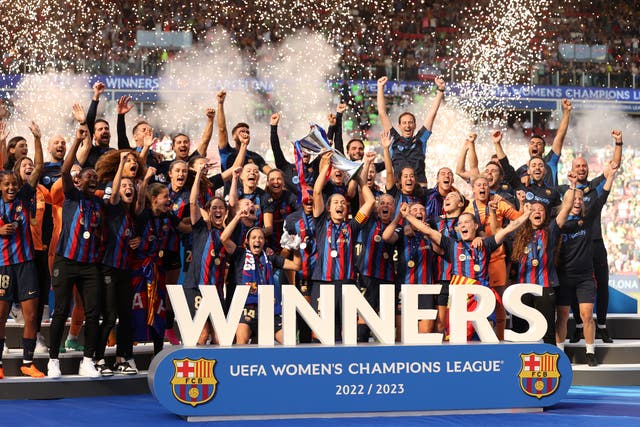 <p>Barcelona won the Women’s Champions League for the second time in three seasons last year </p>