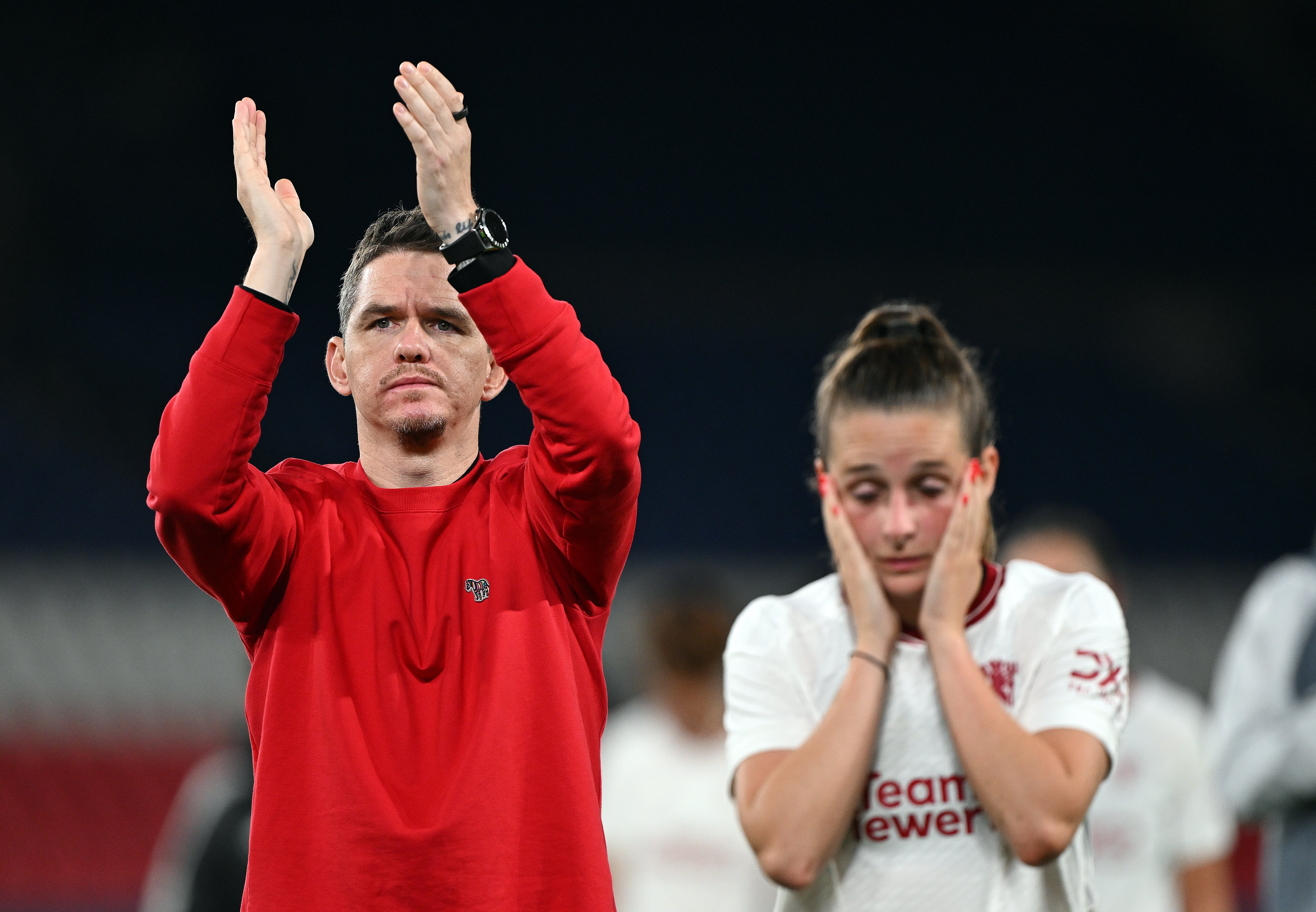 Marc Skinner and Ella Toone were knocked out in United’s defeat at PSG
