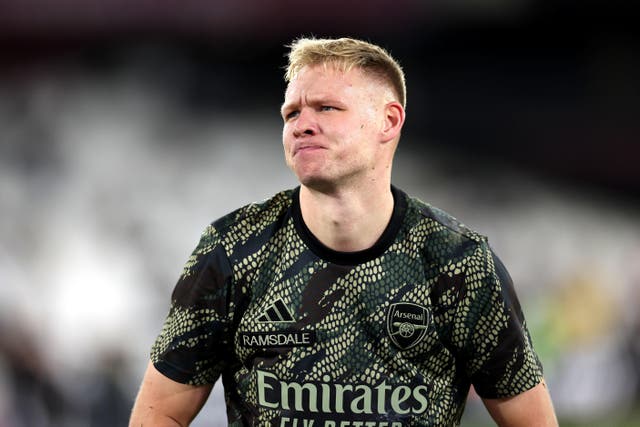 Arsenal goalkeeper Aaron Ramsdale has made only four league appearances this season (Bradley Colyer/PA)