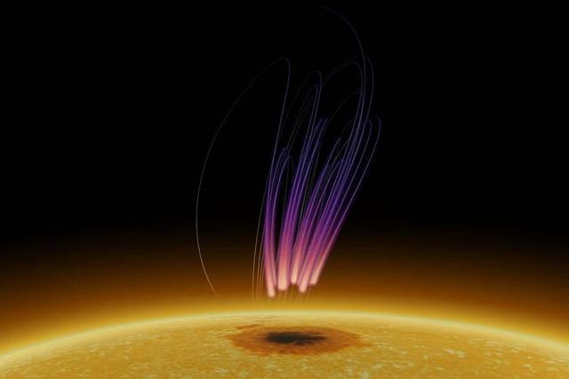 <p>Scientists uncover prolonged radio emissions above a sunspot, similar to those previously seen in the polar regions of planets</p>