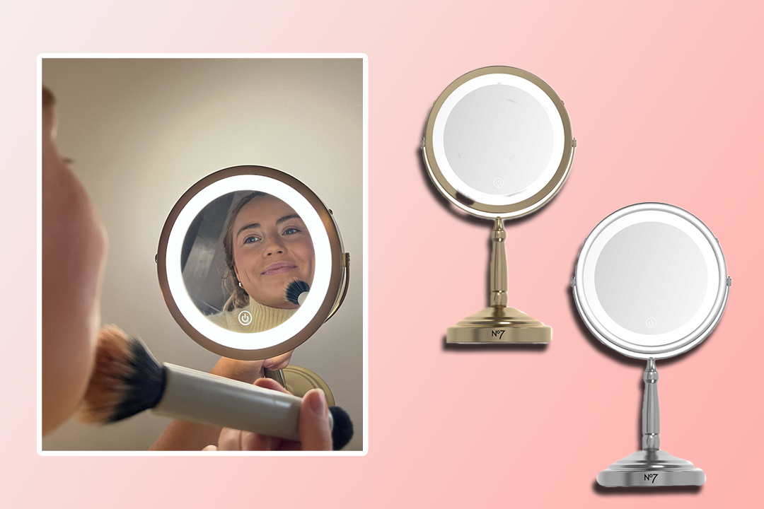 The make-up mirror is available in gold and silver shades