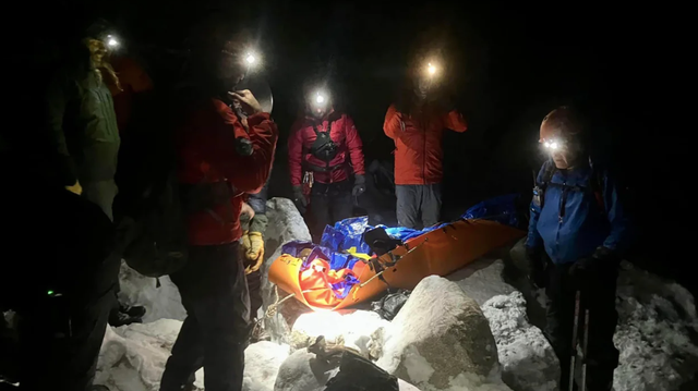 <p>The hiker was found ‘alive but very hypothermic’ after spending seven hours in a severe snowstorm </p>