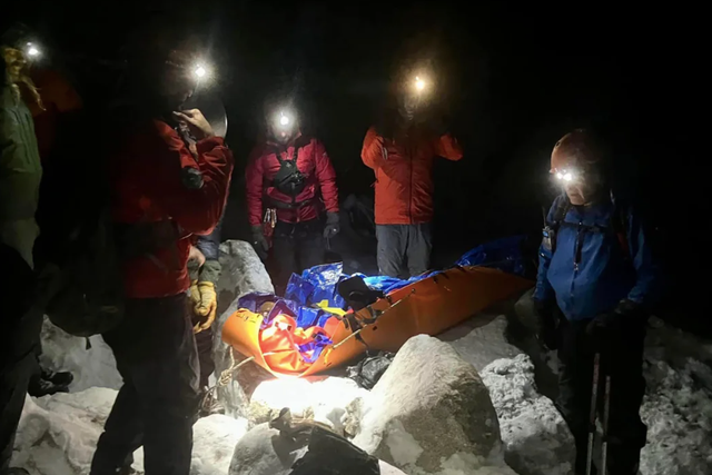 <p>The hiker was found ‘alive but very hypothermic’ after spending seven hours in a severe snowstorm </p>