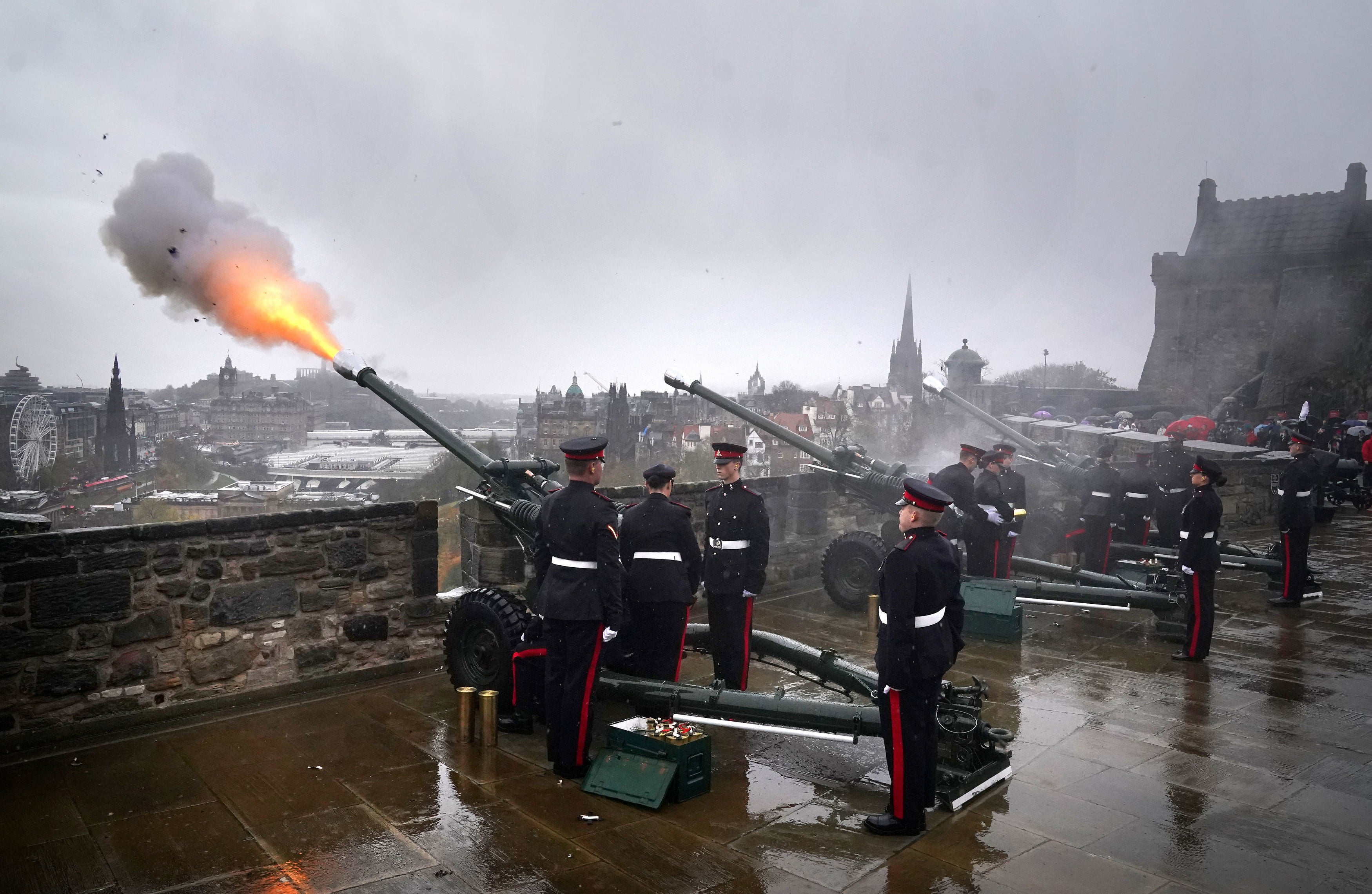 The King’s 75th birthday was marked at Edinburgh Castle last November with a gun salute.