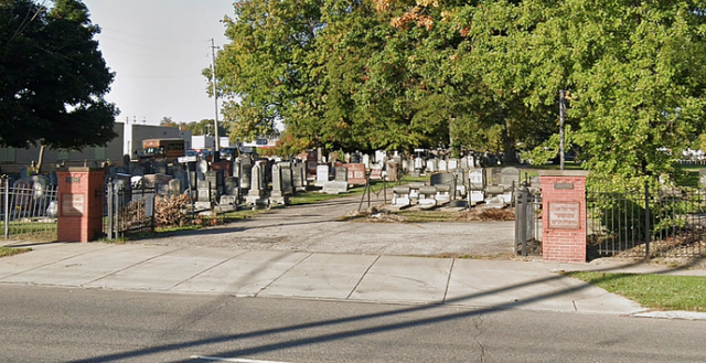 <p>The Chesed Shel Emeth Cemetery in Brooklyn, Ohio, where 23 headstones were vandalised with antisemitic graffiti </p>