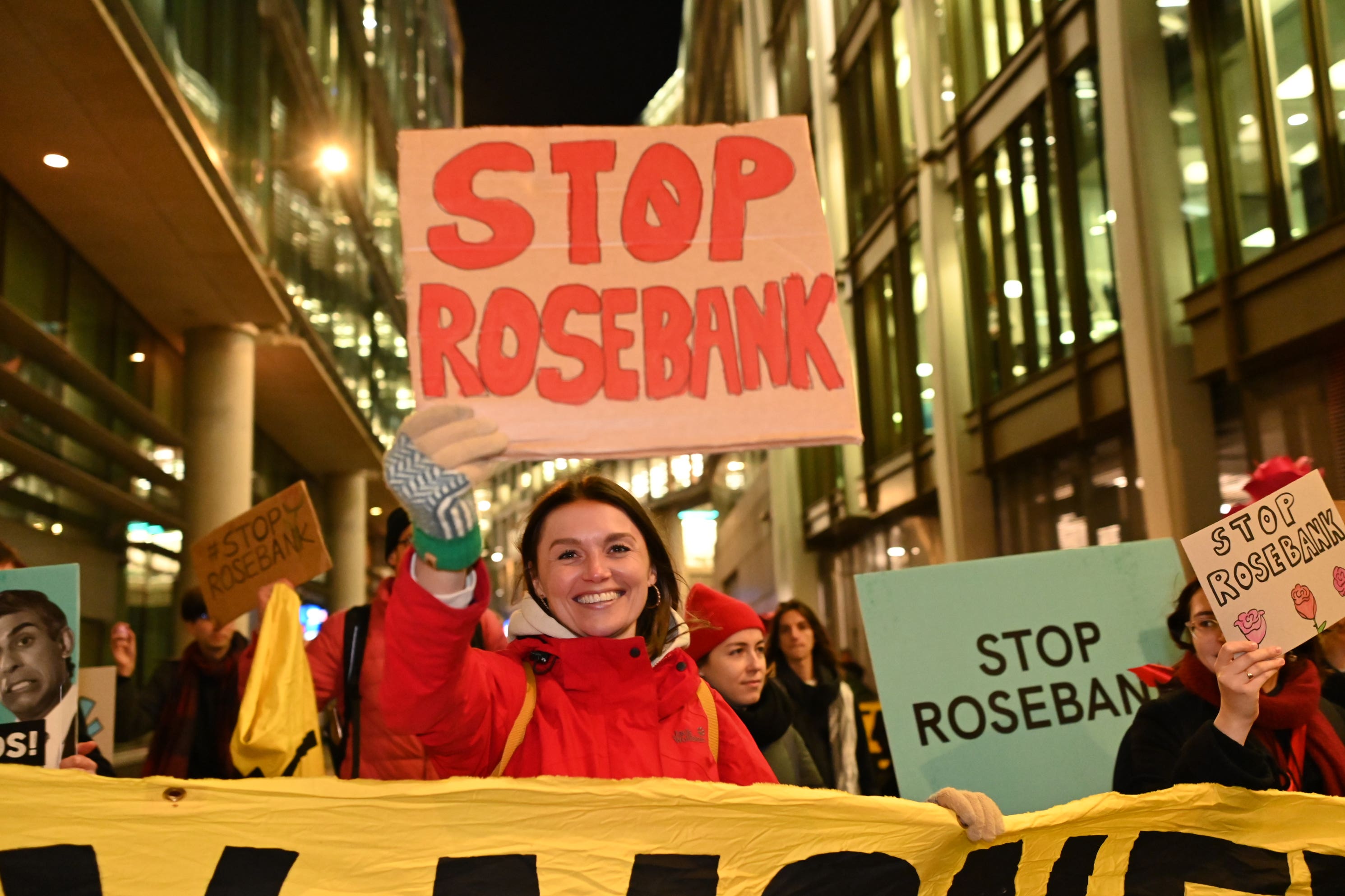 Fossil Free London of activists demonstrated against oil and gas drilling at Rosebank this week (Fossil Free London/PA)