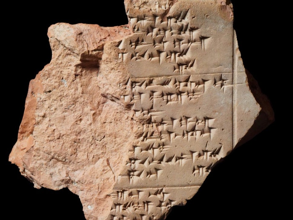 Fragment of a Hittite festival text in cuneiform script found in the Hittite capital, Hatussa/Bogazkoy, this year