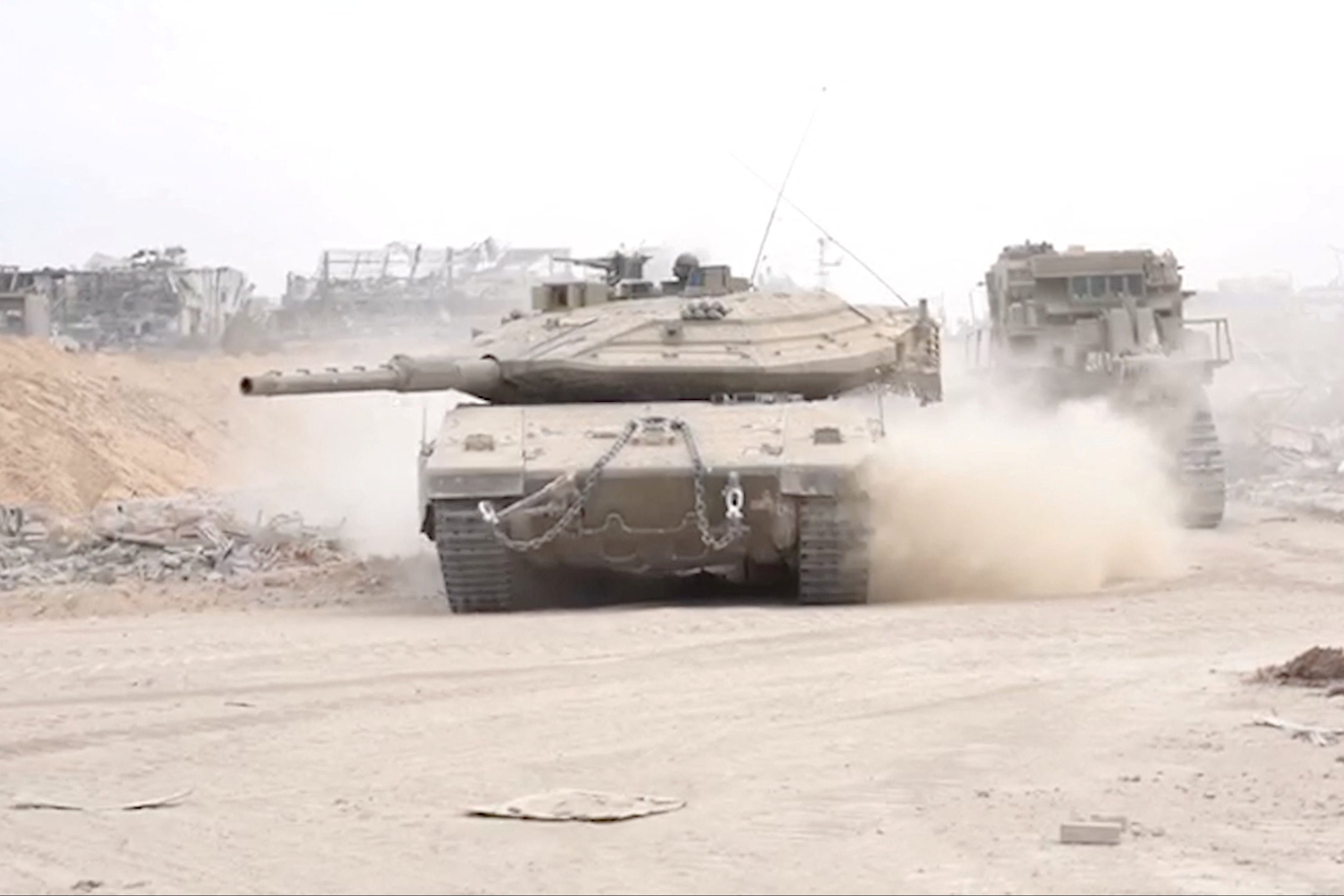 Isaeli forces inside Gaza in footage released by the military
