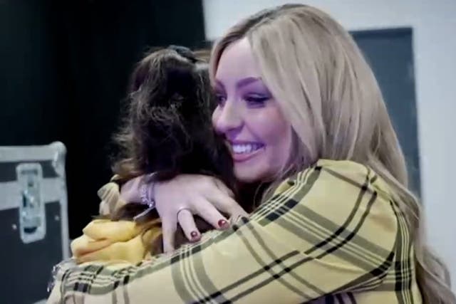 <p>Amy Dowden comforts young girl as she makes tearful cancer admission.</p>