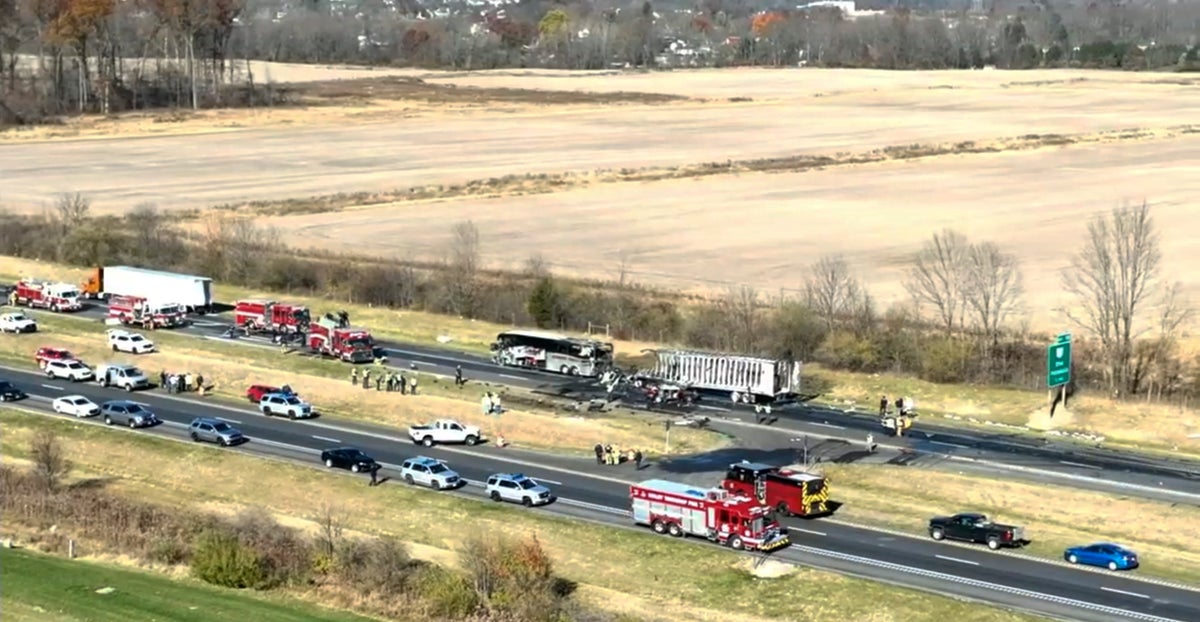 Ohio bus crash - live: ‘Mass casualty incident’ after semi-truck collides with bus of high school students